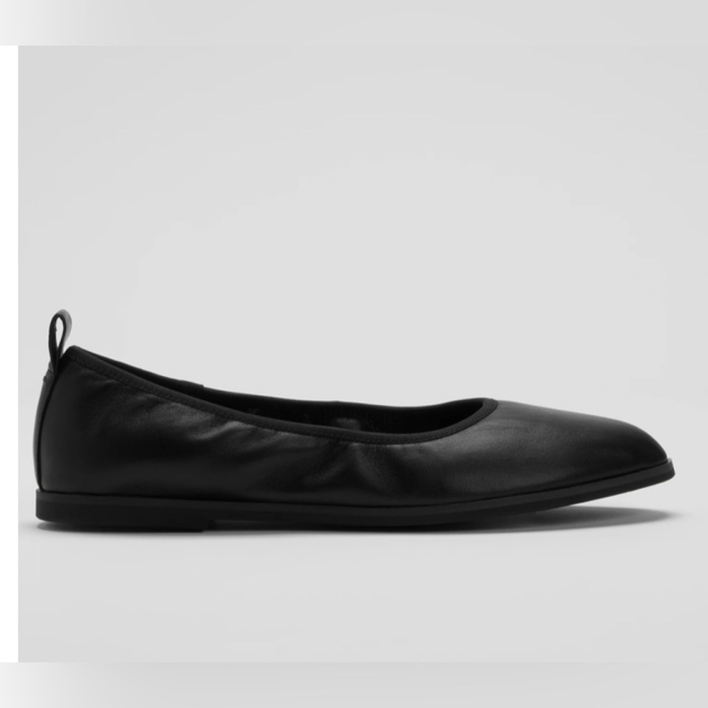 EILEEN FISHER NOTION BALLET FLATS BLACK LEATHER SIZE 6 NEW - Picture 2 of 8